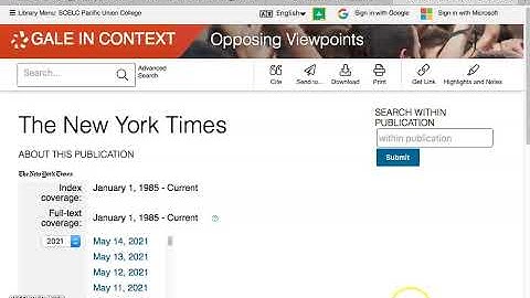 Using Gale in Context to find Articles