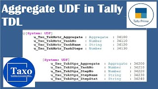 Aggregate UDF in TDL (Tally Definition Language)