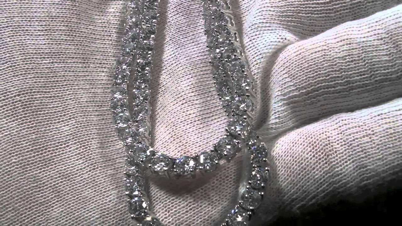 Jewelure White Gold Finish Simulated Diamond 36 inch Necklace VVS Lab Made Diamods