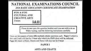 2026 BECE (JUNIOR WAEC) ARTS AND CRAFTS QUESTIONS: 1 - 30
