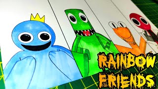 I DRAW THE ORIGIN of RAINBOW FRIENDS from ROBLOX 😱 Paranoid meme Rainbow  friend Roblox DRAWING 