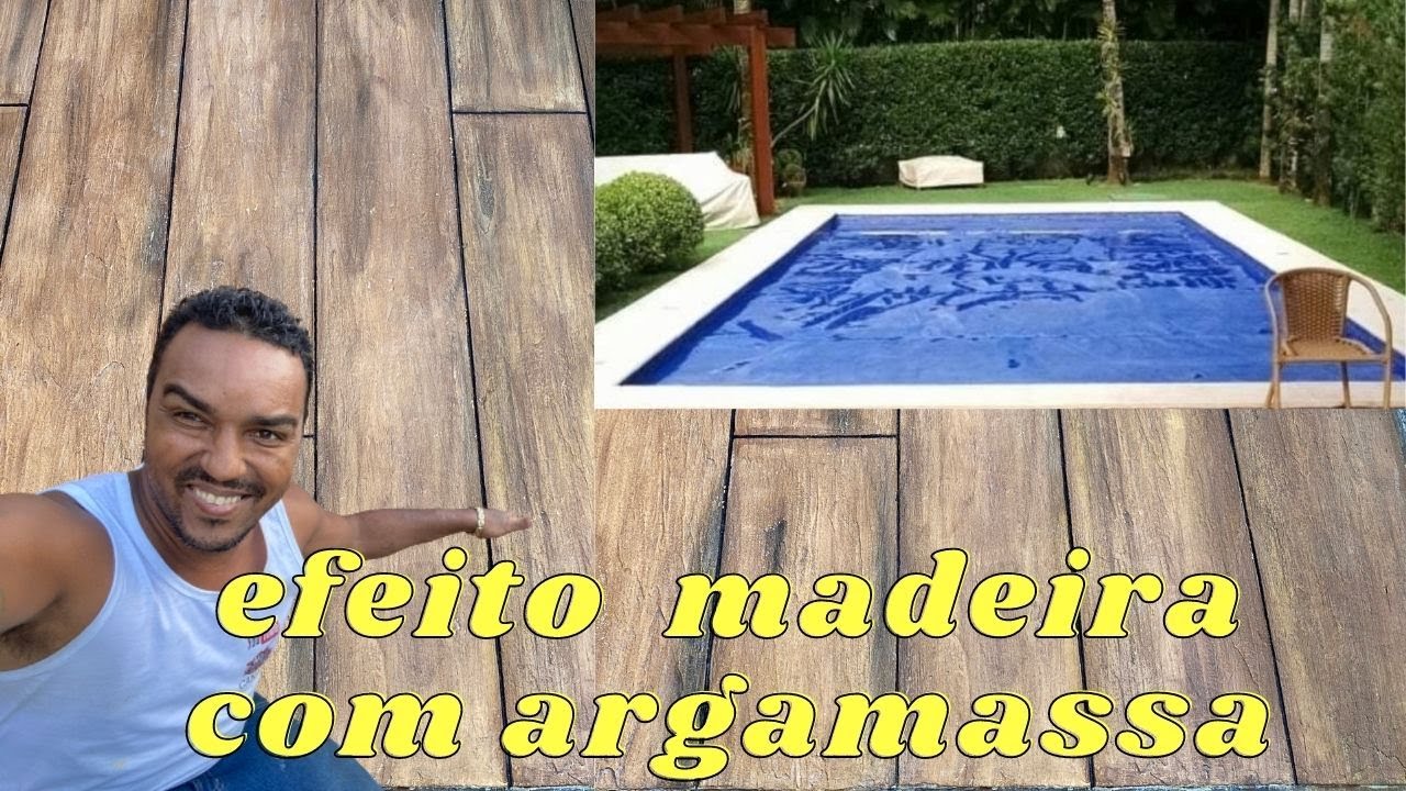 Efeito madeira com argamassa  em piso - efeito madeira deck de piscina calçadas etc passo a passo