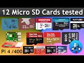 12 Micro SD cards tested. Raspberry Pi 4 Speed test.