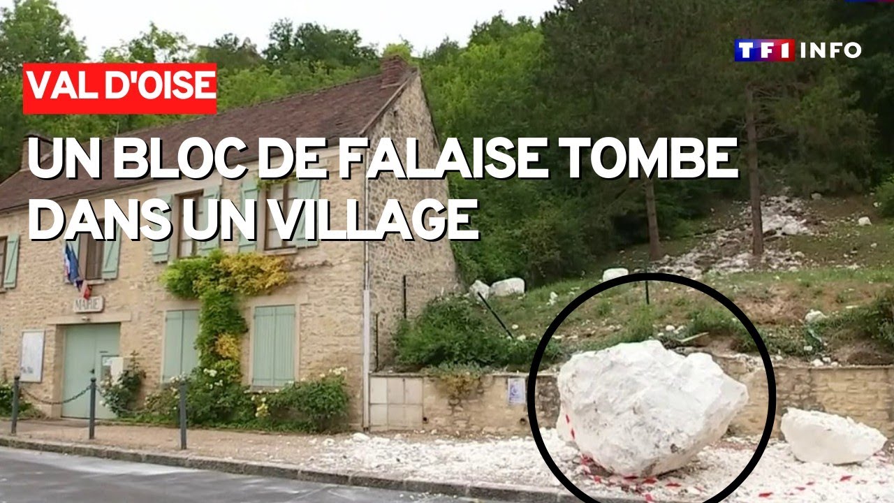 Un énorme morceau de falaise tombe dans le village de Vexin