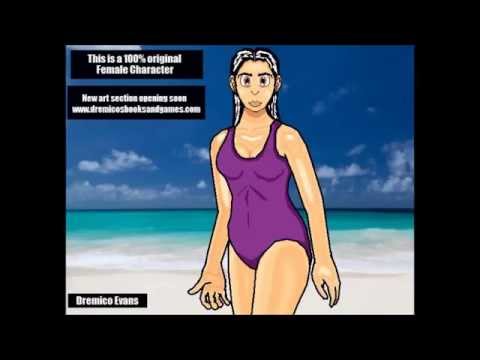 Drawing a Bikini / Swimsuit Model On a Computer (how to draw a woman in
a bikini) (Dremico's Art)