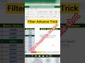 Advance Filter Formula in Excel #excel #exceltips #exceltutorial #msexcel #msexcelfullcourse short