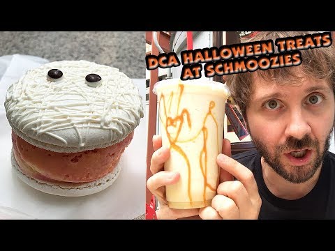 DCA HALLOWEEN TREATS at SCHMOOZIES! Mummy Ice Cream Macaron & Caramel Apple Smoothie