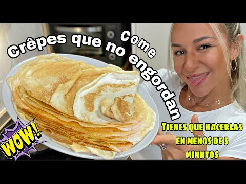 Las Crêpes caseras más rápidas y fáciles del mundo con 4 ingredientes sin gluten y sin azúcar 😱👏🏽