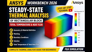 Steady-State Thermal Analysis of Rectangular Block Total Temperature and Heat Flux Ansys Workbench