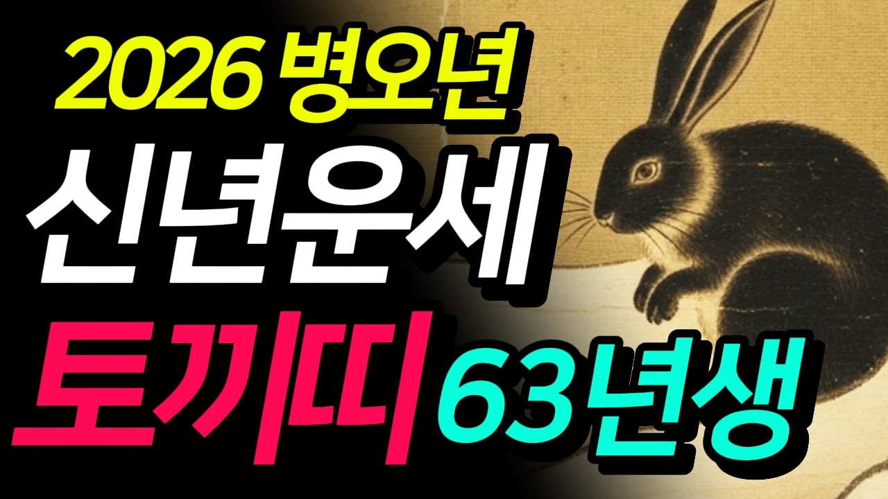 (소름돋는 반전) 63년생 토끼띠 2026 신년운세 아침마다 '이렇게' 해보세요 계묘생이 병오년을 만나 승천하는 기적같은 대운!
