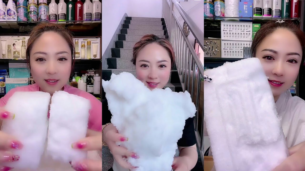ASMR BIG BITES WHITE ICE BY A #ice #iceeating #asmr #asmreating #kwai #crunchyasmr #whiteice