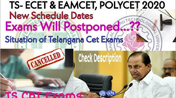 TS Ecet,Eamcet, Polycet Exams New Schedule || Postponed Exams || Admit card & Councelling Dates ||