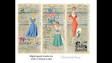 Guest checks with ladies and quotes, this is a digital kit