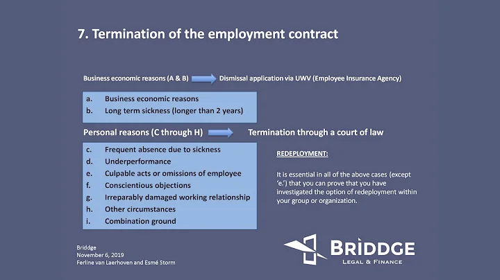 Chapter 7: Termination of the employment contract by Briddge Legal & Finance