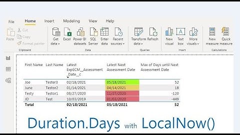 Use Duration.Days and LocalNow() for # Days until/since a Date in Power BI using Power Query Editor