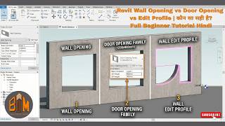 Revit Wall Opening vs Door Opening vs Edit Profile | कौन सा सही है? Full Beginner Tutorial Hindi