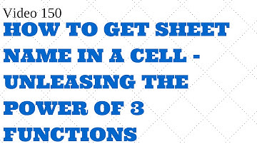 Learn Excel - Video 150 - Get Sheet name on cell