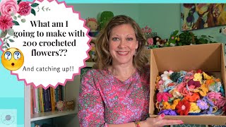 🧶💐What am I going to make with 200 crocheted flowers?💐🧶🤔#crochet #amigurumi #crochetpodcast