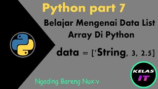 Data list Python / Array di Python. | Python Part 7