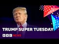 Trump attacks Biden in Super Tuesday speech and makes no mention of Haley | BBC News