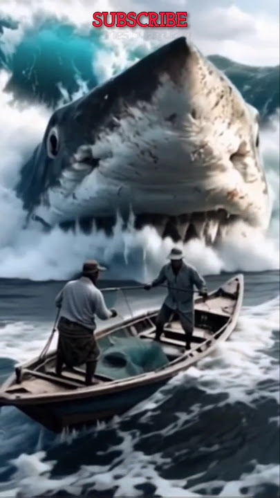 Fishermen harassed by megalodon sharks #shark #amazing #megalodon