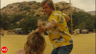 Brad Pitt punched a Hippie at Spahn Ranch Scene - Once Upon a Time in Hollywood in 1080p