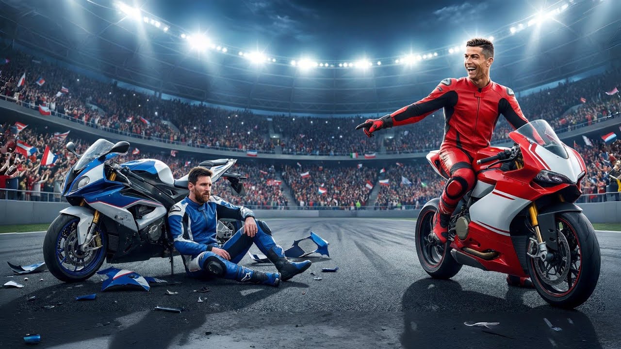Ronaldo vs Messi 🔥 EPIC Motorcycle Race — Only One Can Win 🏍️