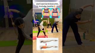 Only 1 exercise for bra bulge, back reduction🔥#shorts #viral #youtubeshorts #fatloss #ytshorts #yt
