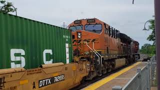TRAINS Close Up BNSF Foreign Power on CP Stacks at Valois