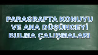 Paragrafta Konu Ve Ana Fi̇ki̇r Bulma Örnekleri̇