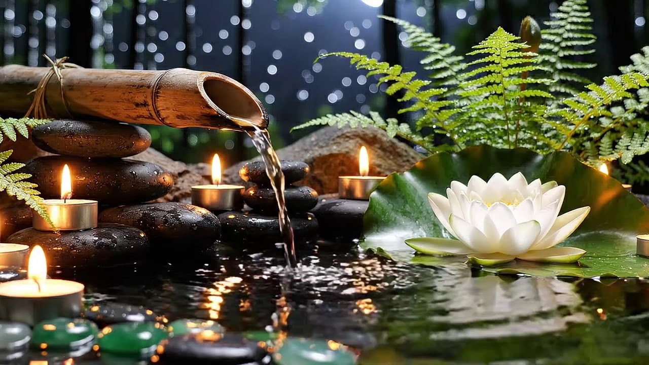 Relaxing Piano with Bamboo Water Sounds 🍃 Deep Healing to Release Stress, Worry Emotional Fatigue