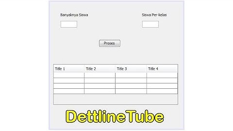 Cara Membuat Tabel Pembagian Kelas Dengan Memperhitungkan Sisa Data Menggunakan Java Netbeans