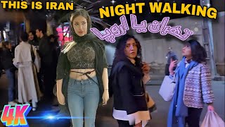 Life time of Tehran city night!!🇮🇷 Night walking among luxury neighborhood's people