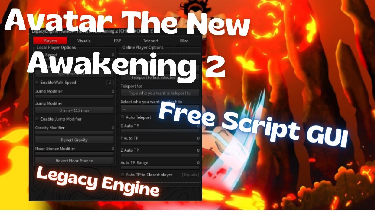 Roblox Script | Avatar The New Awakening 2 | Legacy Engine HuB GUI ...