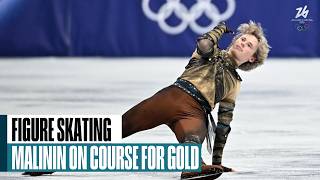 ilia malinin blazes top spot after olympic short program