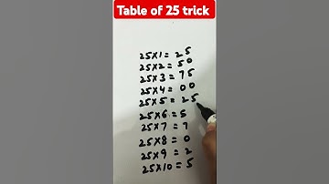 Table of 25 trick| #tricks#maths#shorts#short#tableof25#youtubeshorts#math#katarssinghclasses#all