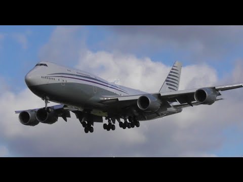 Rare* Qatar Amiri Flight Boeing 747-800 BBJ at Heathrow