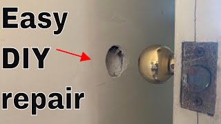 How to fix a hole in the wall   Door knob  DIY