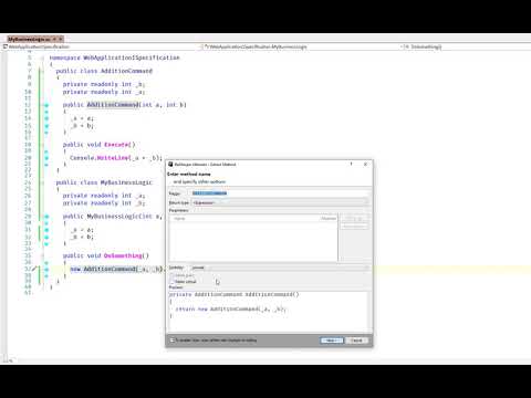 Extract command with command factory example refactoring - 2nd way
