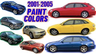 FACTORY PAINT COLORS // 2001-2005 Lexus IS300