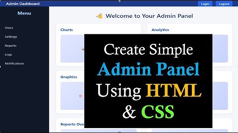 Create Admin Panel Design using HTML & CSS | Responsive Admin Dashboard Design for Beginners #html