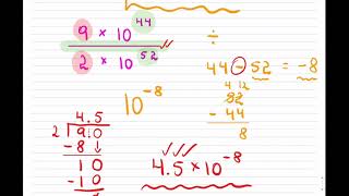 Grade 9 Math - Multiplying and Dividing Scientific Notation (without calculator)