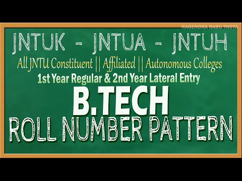 Generation of JNTU B.Tech Roll number/Hall Ticket Number || B.Tech Regular/Lateral Entry Roll Number