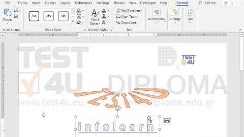 Apply Arch Down Warp effect on the first WordArt text displayed on the current document. Then...
