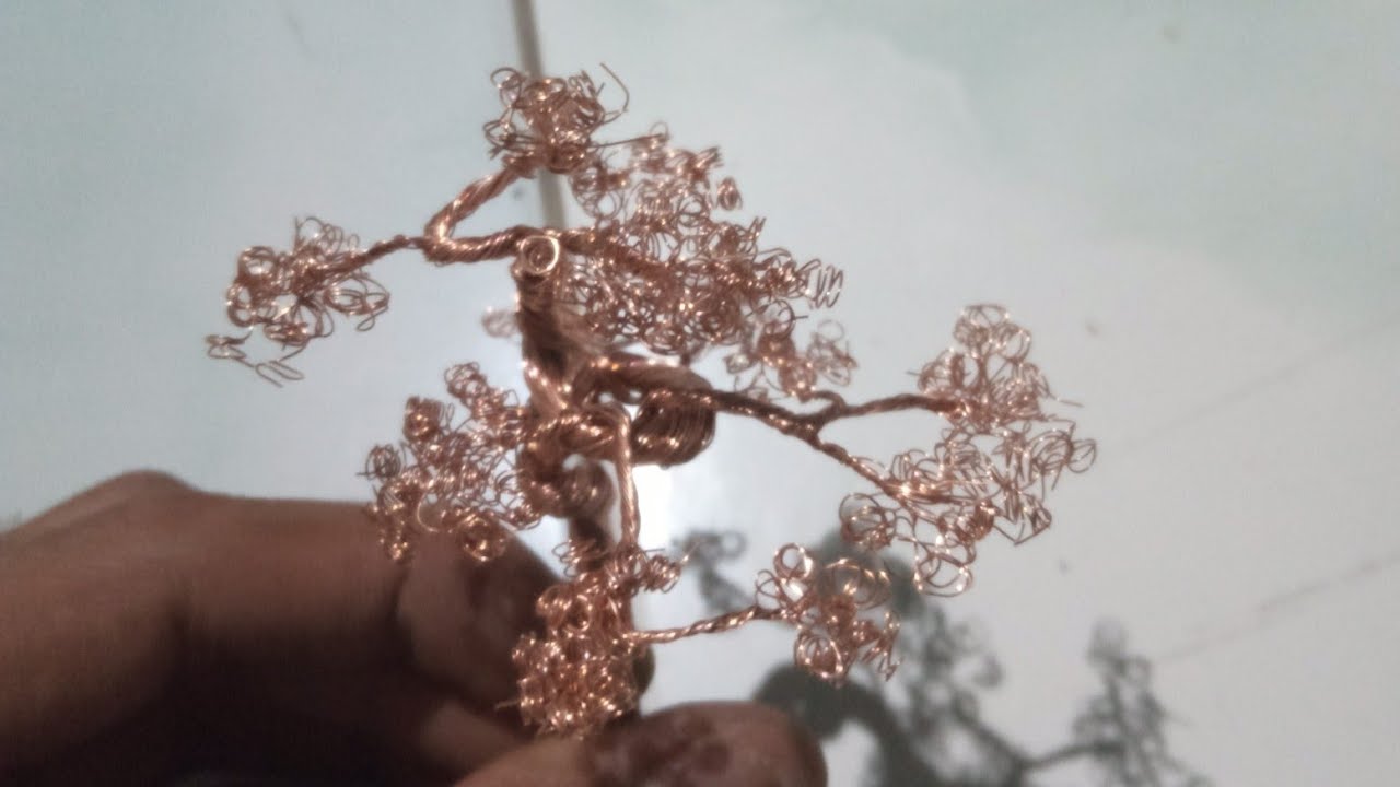 Membuat kerajinan  tangan bonsai mini dari kabel  bekas  