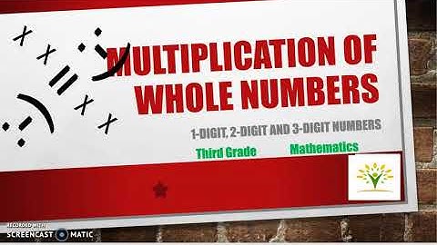 Multiplication of Whole Numbers Grade 3