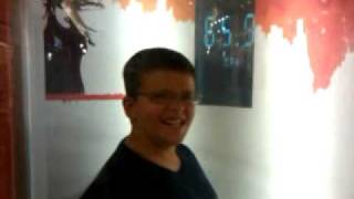 Tyler in a hurricane machine at the mall