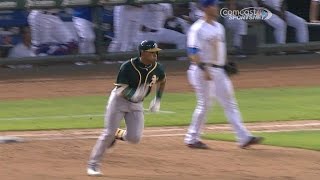 OAK@TEX: Cespedes rips an RBI single to left field