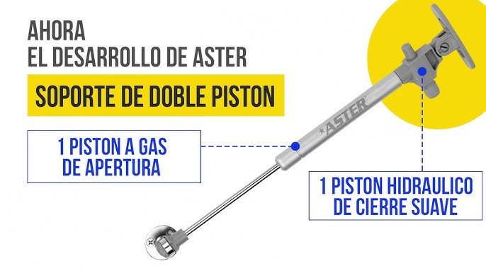 KRABY - Pistón a gas con APERTURA POR EXPULSIÓN, fácil regulación del ángulo