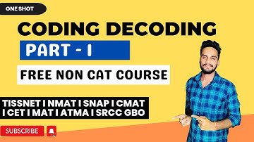 Coding Decoding part 1 Free Course Logical Reasoning From Basics to Advance All Non CAT Exams #cmat
